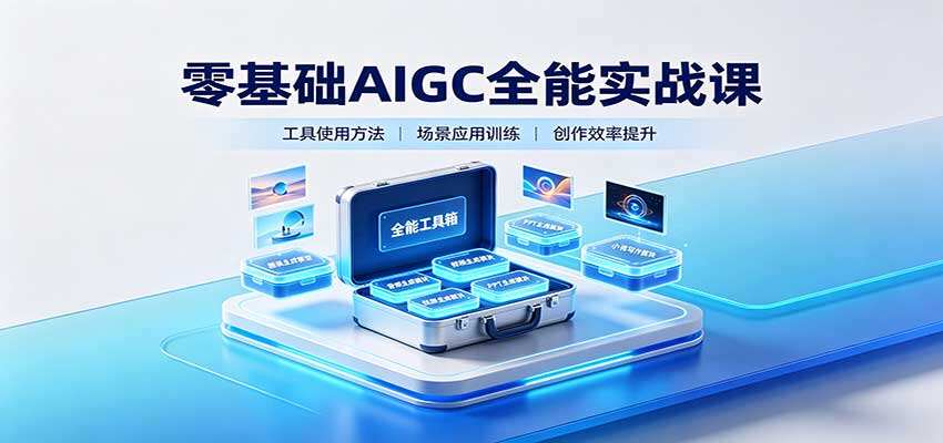 零基础AIGC实战课，从AI绘画提示词到数字人视频，含剪映剪辑、AI音乐和小说创作 - 缩略图