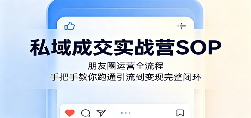 私域朋友圈成交SOP，从人设打造到私信逼单，附可照搬的发圈话术模板 - 缩略图