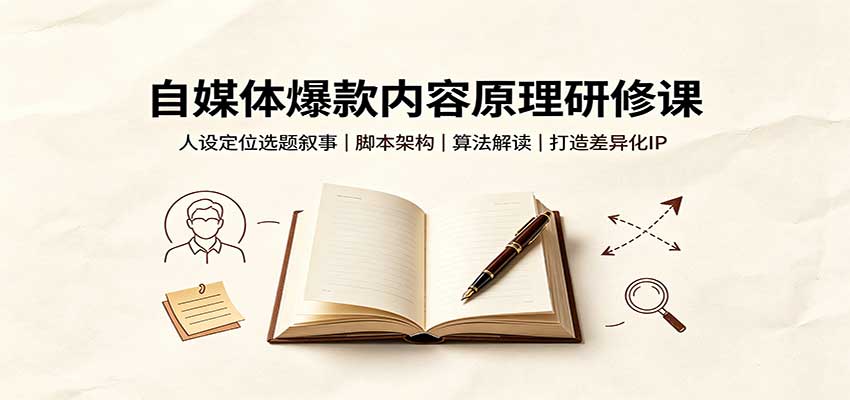自媒体爆款内容原理课，40节讲透人设定位选题叙事和平台算法，搭差异化IP - 缩略图