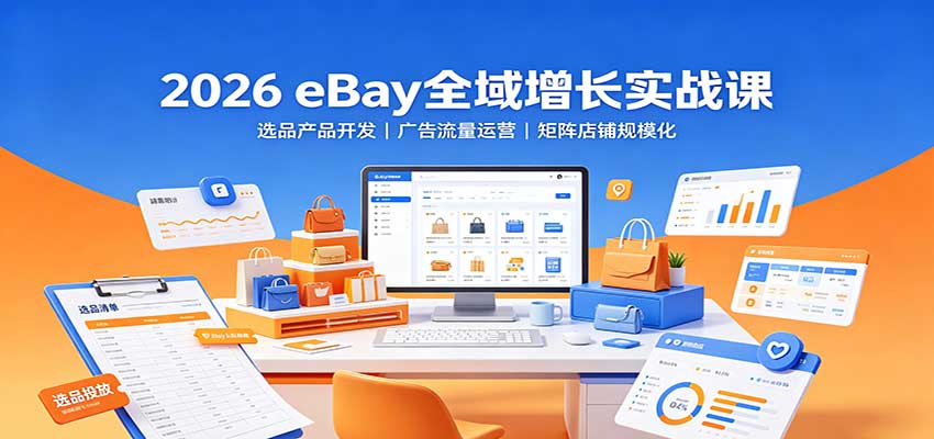 2026 eBay全域增长实战课，从选品开发、广告投放到矩阵店铺规模化运营 - 缩略图