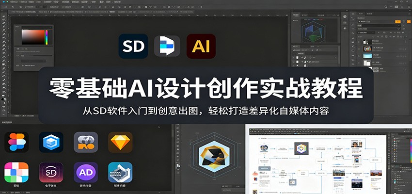 零基础SD设计创作实战，从软件入门到精准控图出图，赛博换装、手部修复加AI设计自媒体赛道玩法 - 缩略图