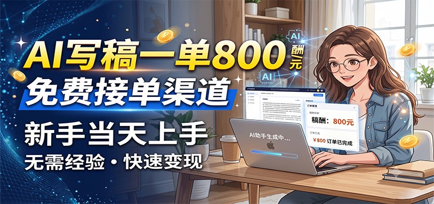 AI代写接单，免费接单渠道一单一结，几十到上千，不用文笔会打字就能上手 - 缩略图