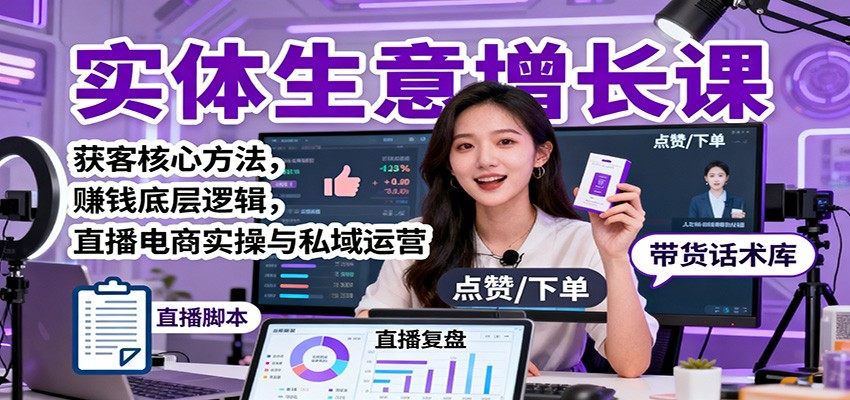 实体生意增长课，获客方法、私域运营到电商实操，搭建自己的赚钱系统 - 缩略图