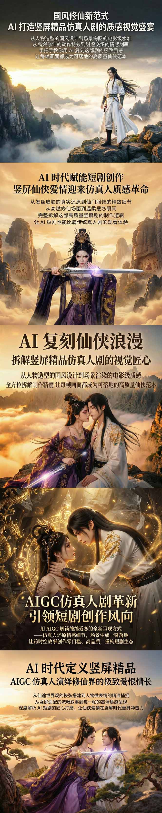AIGC仿真人短剧创作课，从剧本、角色三视图到分镜和可灵海螺动画全流程 - 缩略图