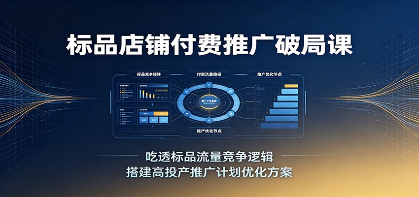 标品店铺付费推广破局课，吃透流量竞争逻辑，搭建高投产推广计划 - 缩略图