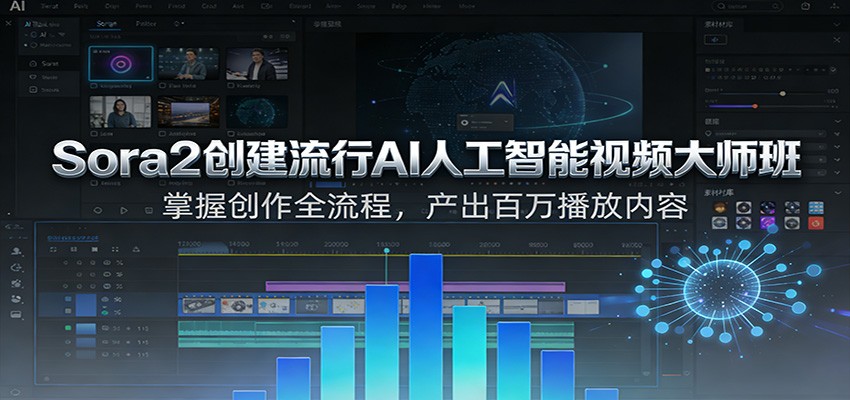 Sora 2 AI视频创作大师班，从文本提示到电影感短片的完整制作流程（中英字幕） - 缩略图