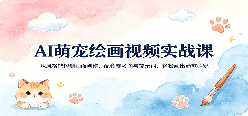 AI萌宠绘画视频课两版更新，从风格把控到表情构图，附参考图和提示词文档 - 缩略图