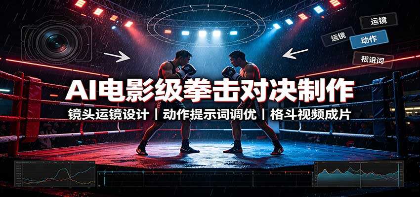 AI电影级拳击对决视频制作，运镜设计、动作提示词调优到成片全流程 - 缩略图