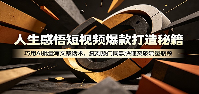 人生感悟短视频AI批量写文案，手机电脑双端同款视频教学加抖音起号养号流程 - 缩略图