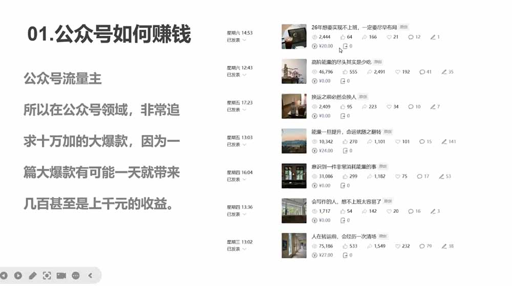 写作掘金训练营，普通人靠公众号写作日入2000+，爆款标题、排版、头图全流程拆解 - 缩略图