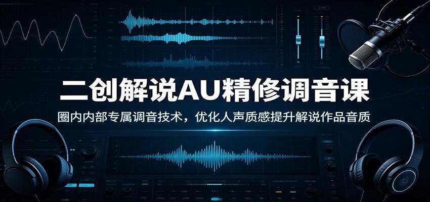 二创解说AU精修调音课，降噪润色到音色矫正，新手也能修出专业解说人声 - 缩略图