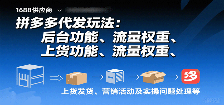 拼多多无货源代发全流程，26节实操课讲透上货发货、聚水潭供应链和流量权重 - 缩略图