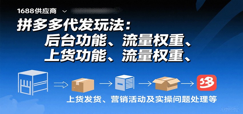 拼多多无货源代发全流程，26节实操课讲透上货发货、聚水潭供应链和流量权重 - 缩略图
