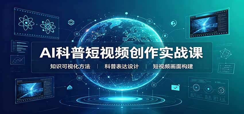 AI科普短视频创作实战课，3节实操带你跑通文案到成片，附文案与视频提示词模板 - 缩略图