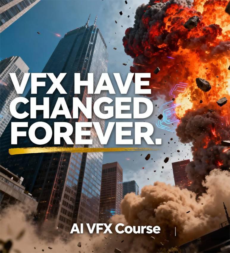 AI视觉特效实战课，黑豹VFX总监教电影级爆炸火焰烟雾与角色特效 - 缩略图