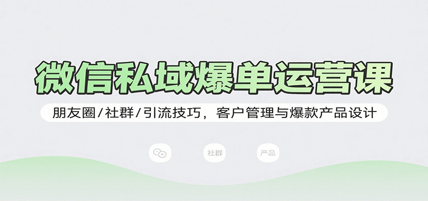微信私域爆单26课，朋友圈社群被动引流、铁杆粉丝积累到爆款产品设计 - 缩略图