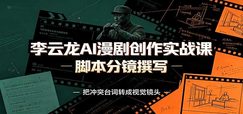 李云龙AI漫剧全流程教学，角色人设还原、剧本分镜到成片制作 - 缩略图