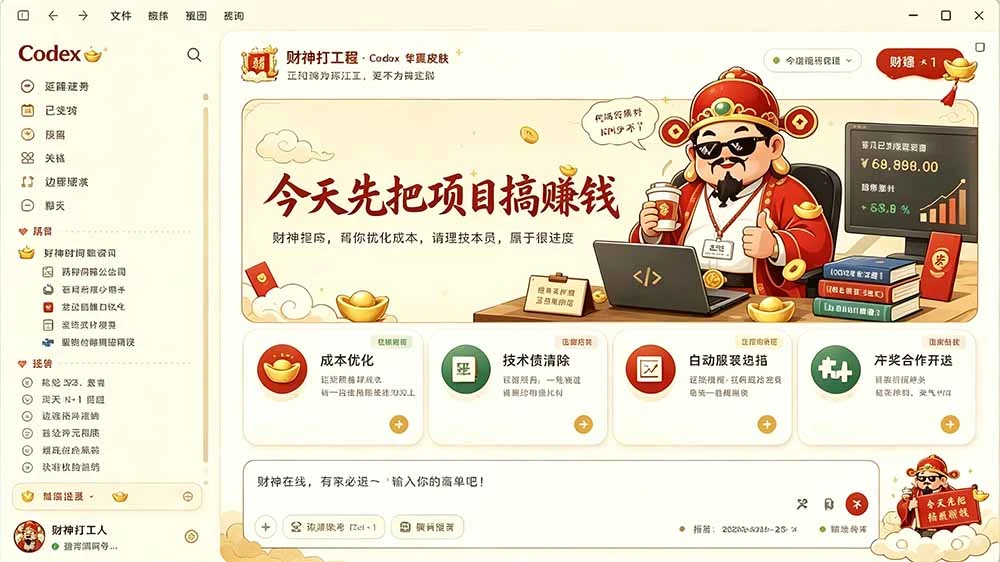 Codex Dream Skin 换肤后的界面效果