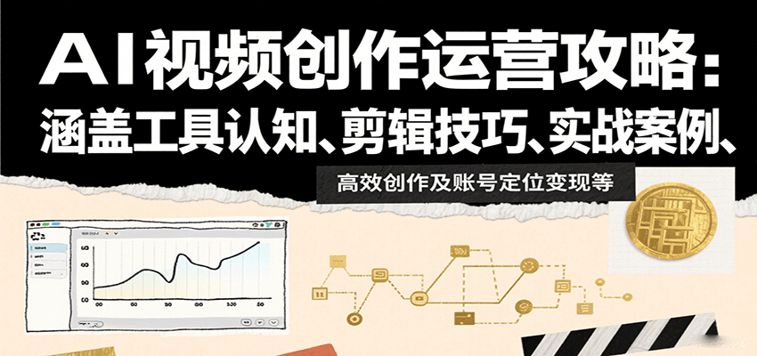 抖音AI短视频全流程课，DeepSeek和即梦AI工具、剪辑五步法，附橘猫视频等实战案例与起号变现 - 缩略图