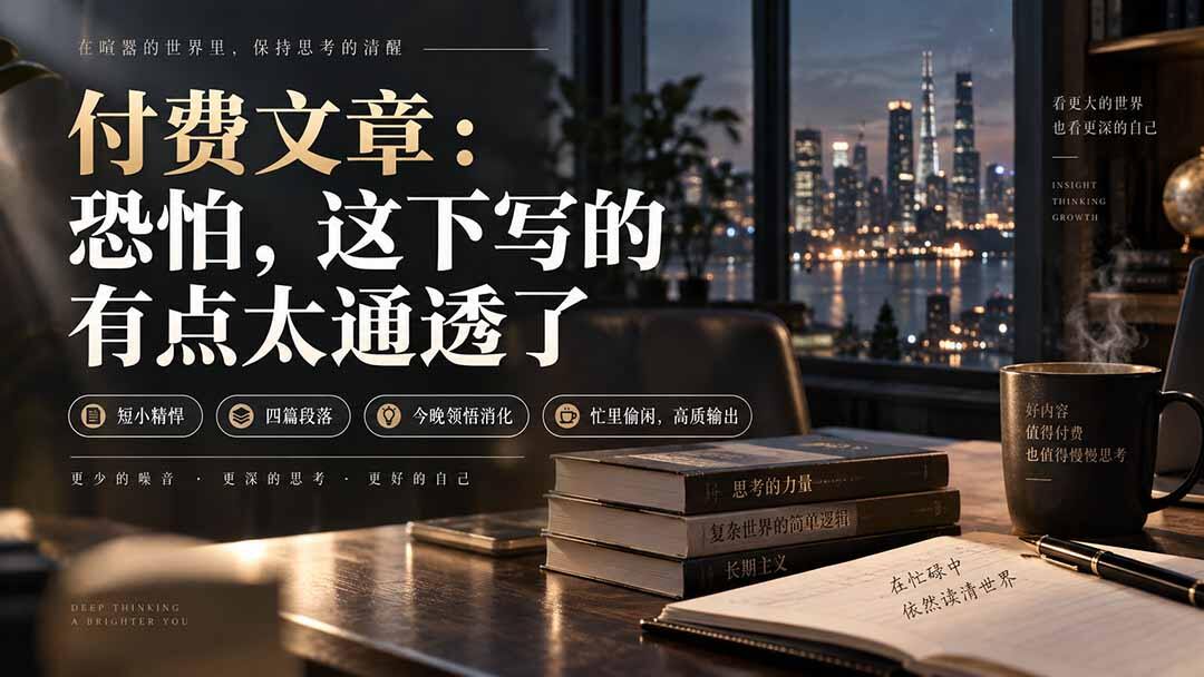 灏泽付费文章四篇小段落，短小精悍，通透到值得今晚慢慢消化 - 缩略图