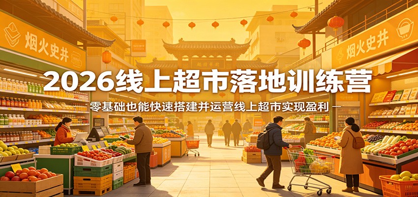 2026线上超市落地训练营，12节实操课从搭建到运营变现 - 缩略图