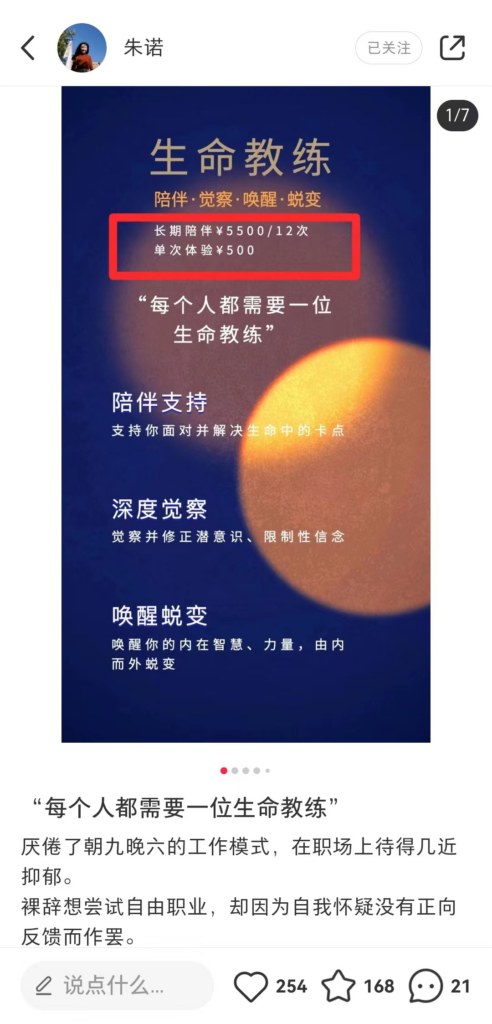 1v1长期陪伴咨询服务的价格页面