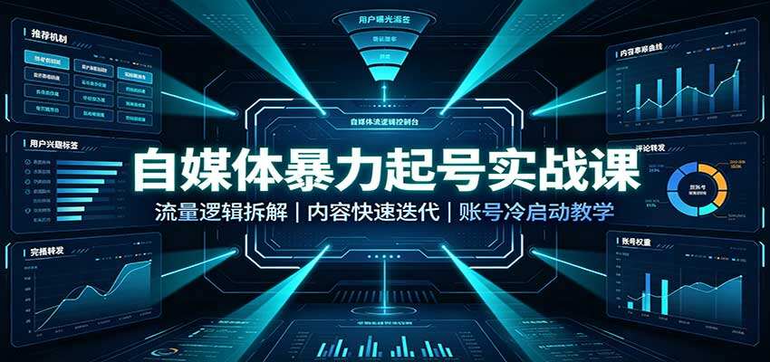 自媒体新号冷启动实战课，流量分发逻辑拆解加内容快速迭代，缩短起号周期 - 缩略图