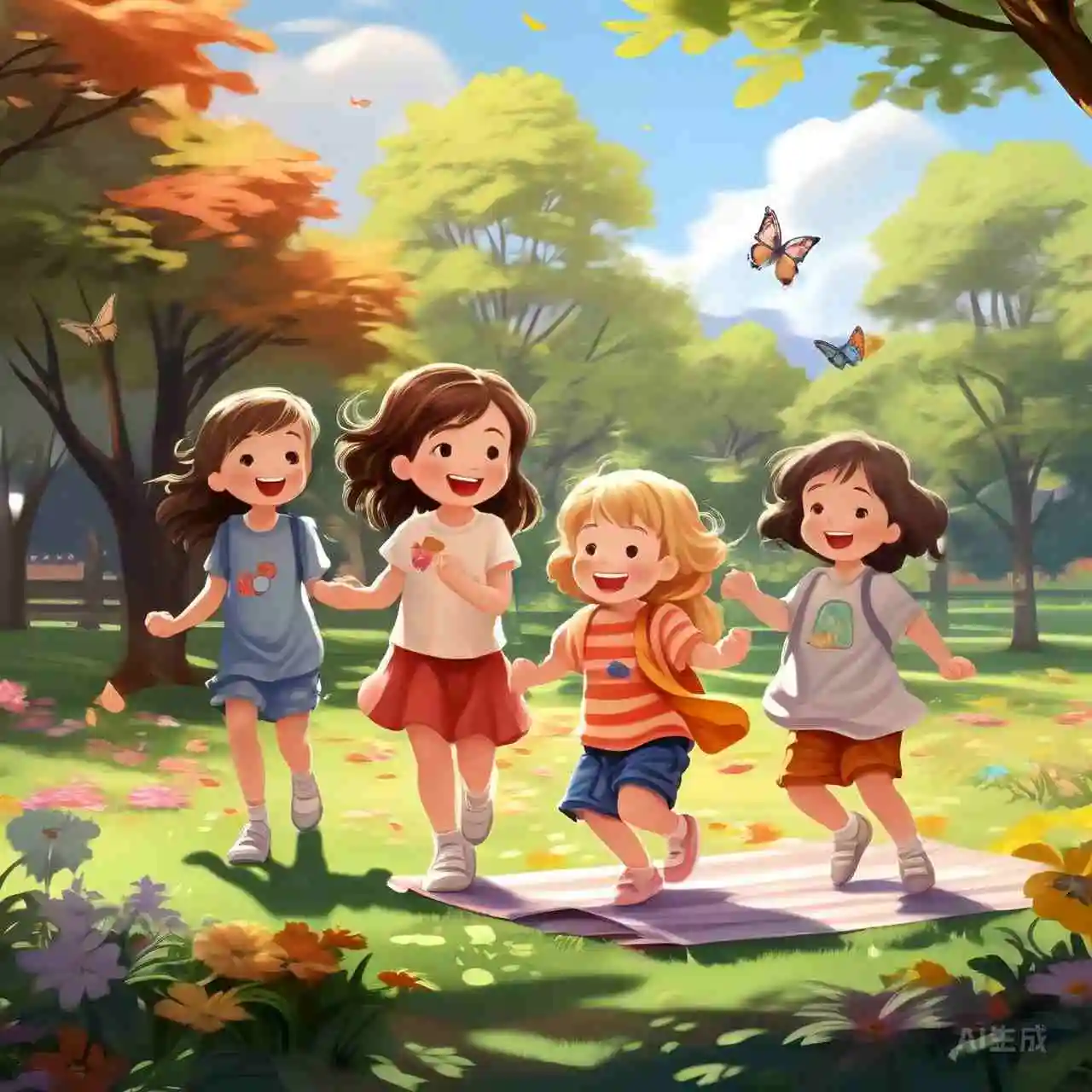 AI生成的春游场景