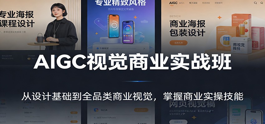 AIGC商业视觉实战班，色彩版式到LOGO、包装、电商海报设计，附产品精修与作品集制作 - 缩略图
