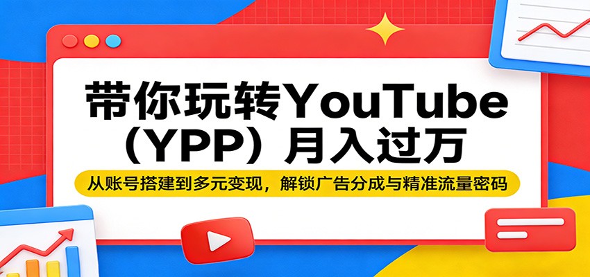 YouTube YPP实操课，从账号搭建、Shorts破冷启动到SEO精准获客，打通广告分成与多元变现 - 缩略图