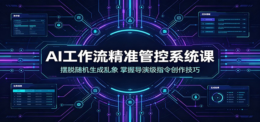 AI工作流系统课，从随机生成到导演级控制，搭建可复用自动化创作流程 - 缩略图