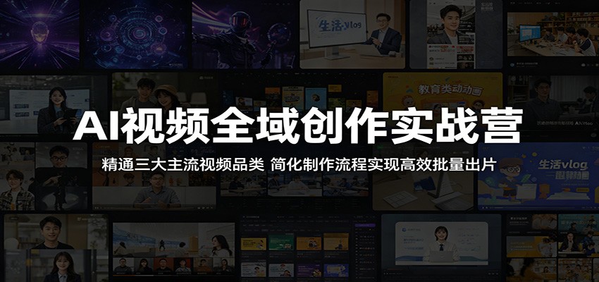 AI视频创作实战课，商业广告、动画、真人短剧三大品类，角色一致性把控与后期合成全流程 - 缩略图