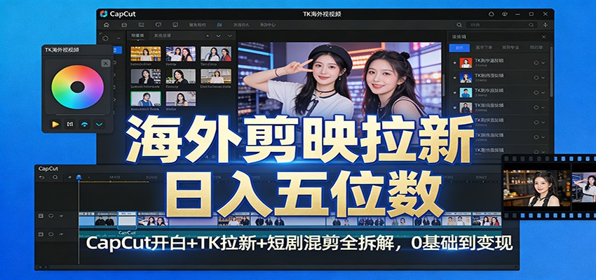 海外剪映CapCut拉新全流程拆解，开白检测、TK拉新到右豹短剧混剪变现 - 缩略图