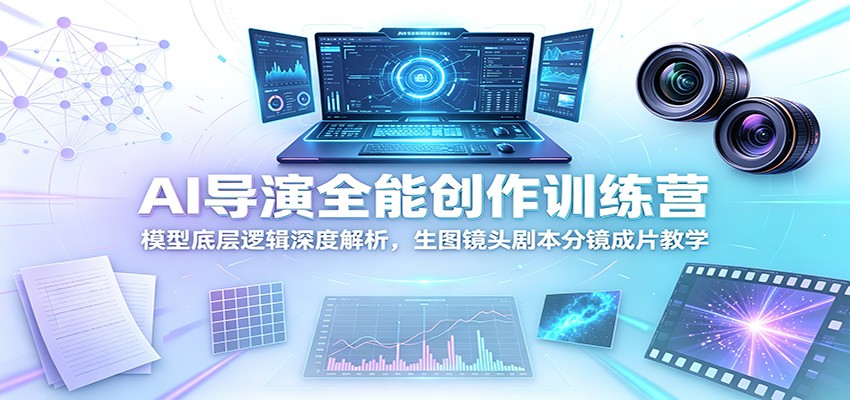 AI影视制作训练营，从模型认知到分镜出片，AI MV、产品广告片、真人短剧三大实战 - 缩略图