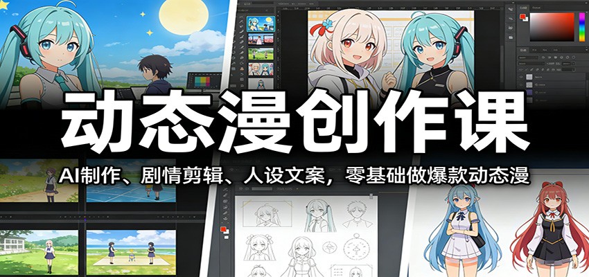 AI动态漫制作教程，从文案人设分镜到剪辑成片，附样片剧本和分镜表格 - 缩略图