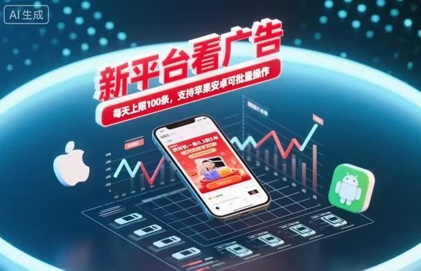 新台看广告养机玩法，单机日入30到100，苹果安卓可批量，附提现和分佣规则 - 缩略图
