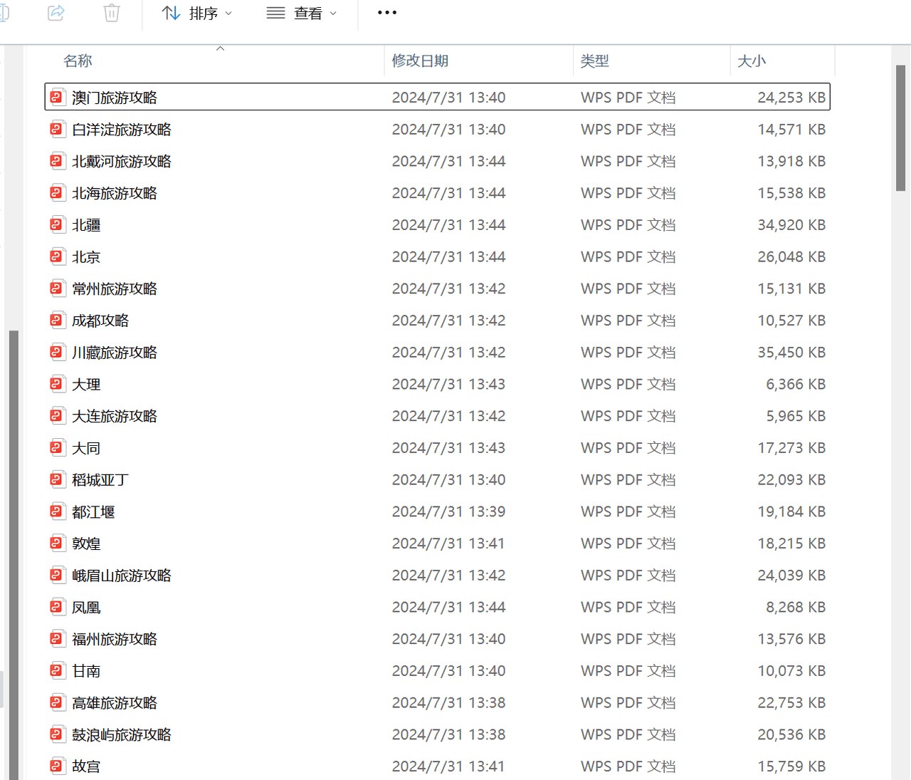 整理好的城市旅游攻略资料