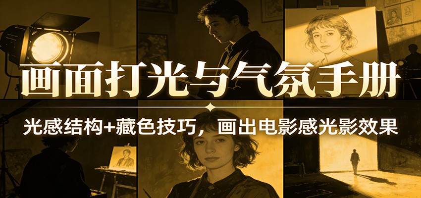 插画打光教程，《画面打光与气氛手册》26种脸部打光和藏色技巧，画出高级氛围感 - 缩略图