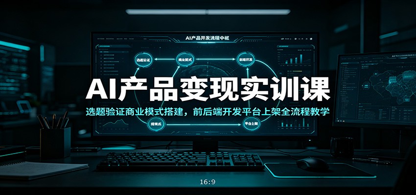 AI产品变现实战课，从选题验证到前后端开发部署，带抖音、小红书上架实操 - 缩略图