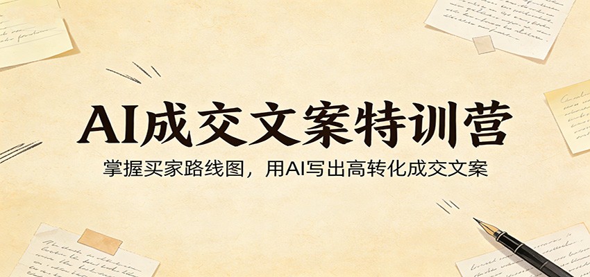 AI神笔销售信特训营，买家路线图到短篇逼单的全套成交文案写法 - 缩略图