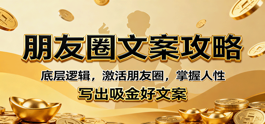 朋友圈文案6节课,从激活沉睡好友到成交型文案,拆解被动成交布局 - 缩略图