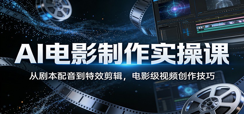 AI电影制作实操课，从剧本、绘画、配音到视频生成和剪辑特效，Gen3、Pikalabs、可灵工具用法，附爆款视频与商单交付 - 缩略图