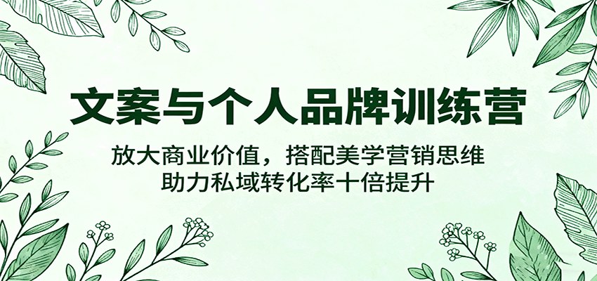 个人品牌文案训练营,朋友圈成交文案加美学营销,私域转化率十倍提升 - 缩略图