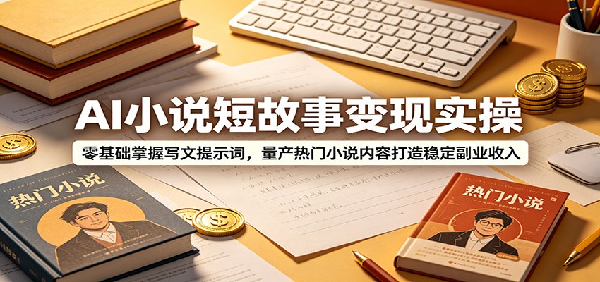 AI小说短故事变现实操，万能提示词量产短篇，多账号矩阵运营做副业 - 缩略图