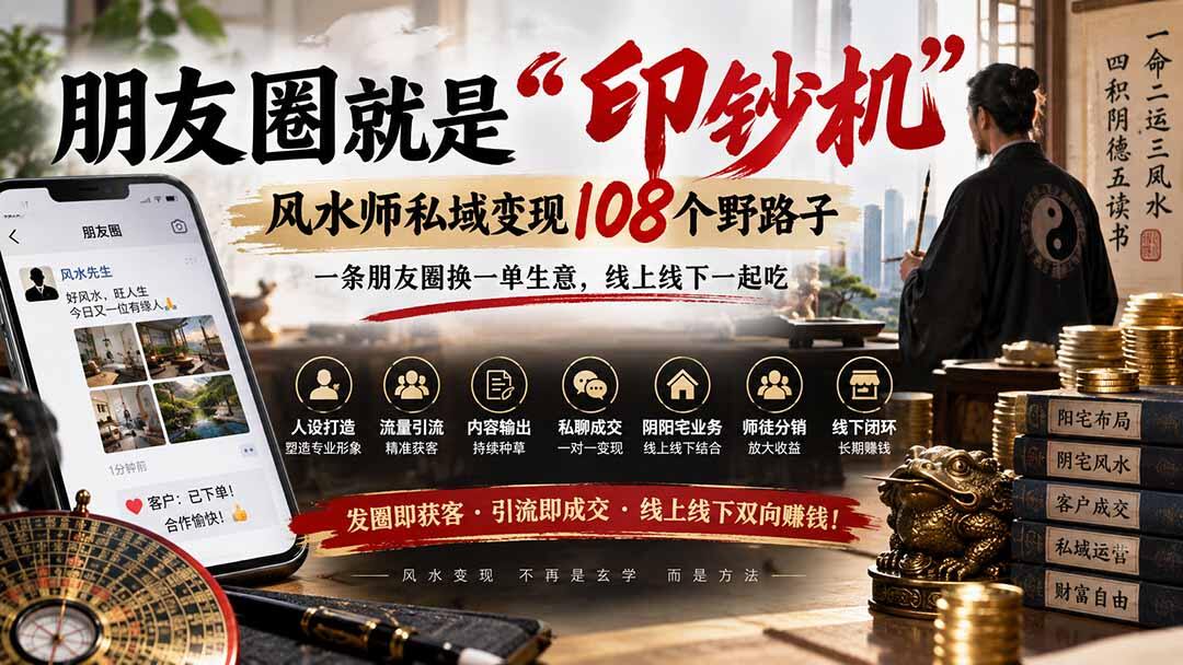 风水师私域变现108个野路子，一条朋友圈换一单生意，线上引流线下成交 - 缩略图