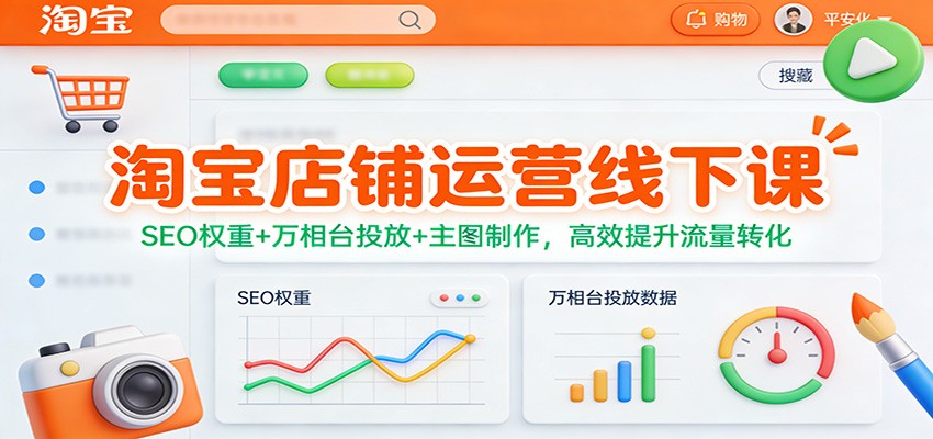 淘宝店铺运营线下课，SEO权重、万相台投放、测图测款和高点击率主图全流程拆解 - 缩略图