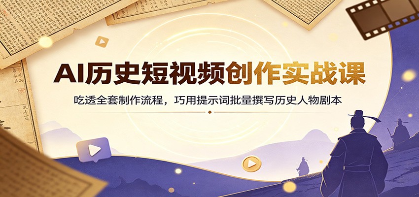 AI历史短视频制作全流程，提示词批量写历史人物剧本，附卫青岳飞霍去病剧本范本 - 缩略图