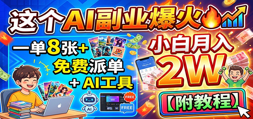 AI微课代做副业，接单后用AI出动画，每天2小时月入4-5千，全职1-2万，5-6天结算不压款 - 缩略图