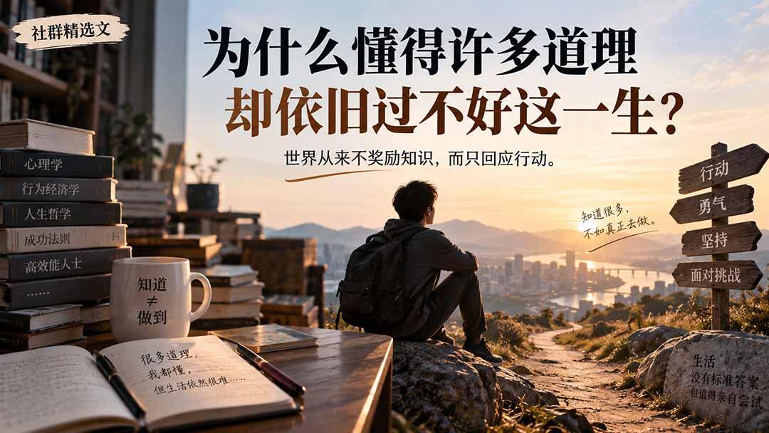 为什么懂得许多道理却依旧过不好这一生，知识不等于能力，差距在行动与韧性 - 缩略图