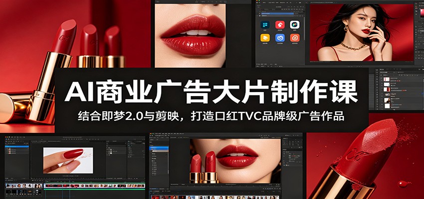 即梦2.0加剪映做口红TVC广告，分镜脚本到调色特效全流程拆解 - 缩略图